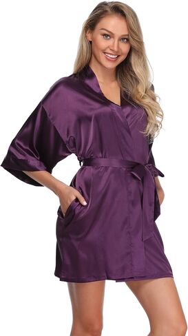 Satin Robes for Bridal Party Bride Bridesmaid Short Soft Dressing Gown Wedding Getting Ready Robe in Saudi Arabia