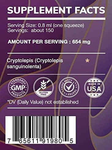 Earth's Love - Cryptolepis Alcohol-Free Herbal Extract Tincture, Super-Concentrated Wildcrafted Cryptolepis (Cryptolepis Sanguinolenta) Dried Root (2 Fl Oz) in Saudi Arabia