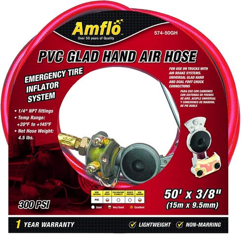 Amflo 574-50GH 3/8" x 50' PVC Glad-Hand Air Hose in Saudi Arabia