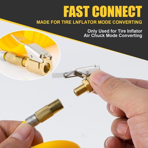 4 PCS Car Tire Quick Inflation Chuck, Reinforced Type Air Pump Nozzle Leak-Free Adapter, Tire Inflation Air Chuck Standard Thread Quick Connector, Universal for Car Connection Tool (Gold) in Saudi Arabia