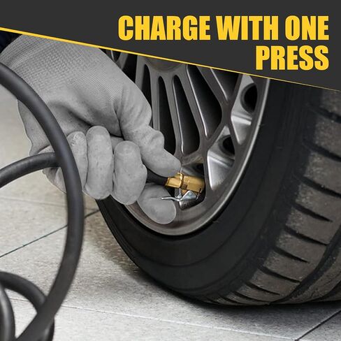 4 PCS Car Tire Quick Inflation Chuck, Reinforced Type Air Pump Nozzle Leak-Free Adapter, Tire Inflation Air Chuck Standard Thread Quick Connector, Universal for Car Connection Tool (Gold) in Saudi Arabia