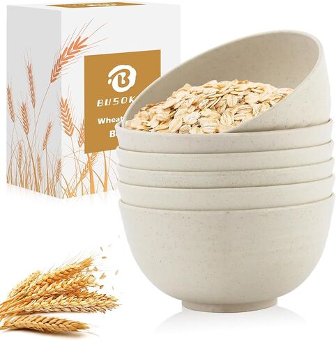 Unbreakable Cereal Bowls, 26 OZ Wheat Straw Bowls Set of 6, Microwave and Dishwasher Safe Kids Bowls for Kitchen, Lightweight Serving Bowls for Soup, Salad, Oatmeal (Multi Colors) in Saudi Arabia