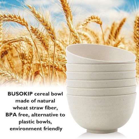 Unbreakable Cereal Bowls, 26 OZ Wheat Straw Bowls Set of 6, Microwave and Dishwasher Safe Kids Bowls for Kitchen, Lightweight Serving Bowls for Soup, Salad, Oatmeal (Multi Colors) in Saudi Arabia