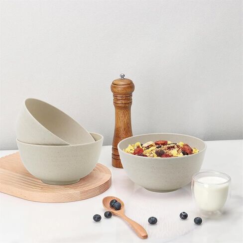 Unbreakable Cereal Bowls, 26 OZ Wheat Straw Bowls Set of 6, Microwave and Dishwasher Safe Kids Bowls for Kitchen, Lightweight Serving Bowls for Soup, Salad, Oatmeal (Multi Colors) in Saudi Arabia