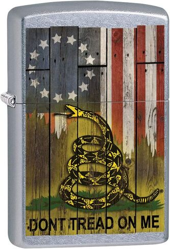 Zippo Lighter: Don't Tread on Me with Flag - Street Chrome 80901 in Saudi Arabia
