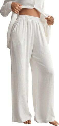 Floerns Women's Solid Elastic Waist Swimsuit Cover Up Pants Bikini Bottom in Saudi Arabia