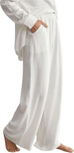 Floerns Women's Solid Elastic Waist Swimsuit Cover Up Pants Bikini Bottom in Saudi Arabia
