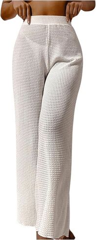Floerns Women's Solid Elastic Waist Swimsuit Cover Up Pants Bikini Bottom in Saudi Arabia