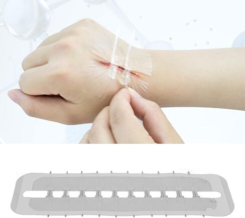 Zip Stitch, Wound Closure Strips, Emergency Protection Sutures Wounds, Cuttable Hygienic Zip Stitch Wound Bandages Zipper Band Aid Skin Adhesives Emergency Protection Zip in Kuwait