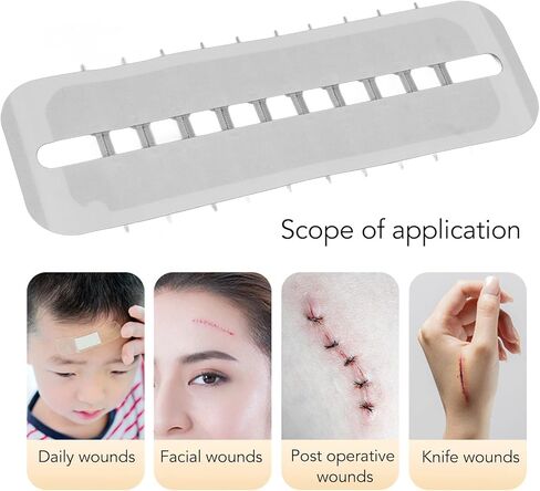 Zip Stitch, Wound Closure Strips, Emergency Protection Sutures Wounds, Cuttable Hygienic Zip Stitch Wound Bandages Zipper Band Aid Skin Adhesives Emergency Protection Zip in Kuwait