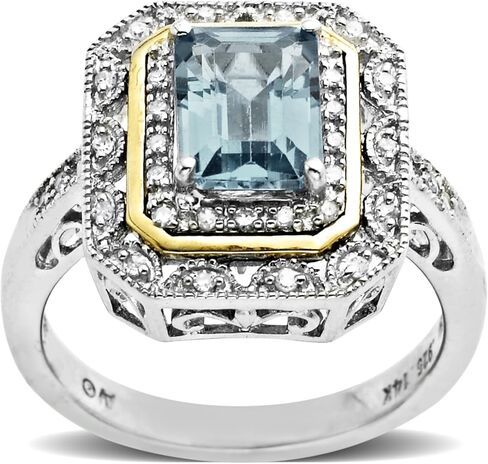 مجموعة أمازون من الفضة الإسترليني وخاتم من الذهب الأصفر عيار 14 قيراط والياقوت والألماس in Kuwait