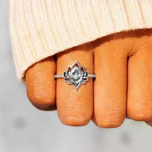 FUCK MY TRAUMA LOTUS RING، S925 الفضة زهرة اللوتس عالية البولندية مقاومة للتشوه الزركون مطعمة حلقة ملهمة حلقة لوتس فريدة من نوعها تذكرك بالتخلي عن الصدمة الخاصة بك بطريقة مرحة لا طين ولا لوتس خاتم هدايا مجوهرات للأخوات النساء in Kuwait