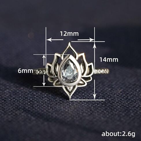 FUCK MY TRAUMA LOTUS RING، S925 الفضة زهرة اللوتس عالية البولندية مقاومة للتشوه الزركون مطعمة حلقة ملهمة حلقة لوتس فريدة من نوعها تذكرك بالتخلي عن الصدمة الخاصة بك بطريقة مرحة لا طين ولا لوتس خاتم هدايا مجوهرات للأخوات النساء in Kuwait
