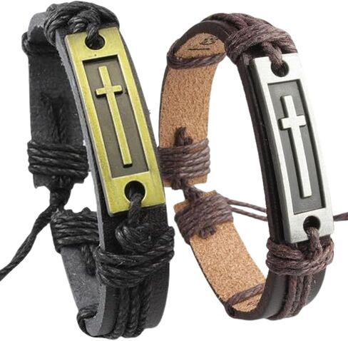 سوار جلدي متقاطع للصبي المراهق أو الرجال، أفكار هدايا مسيحية رائعة للأولاد المراهقين الصغار للتأكيد، المعمودية، حشوة سلة عيد الميلاد in Kuwait