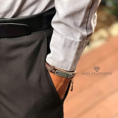 سوار جلدي متقاطع للصبي المراهق أو الرجال، أفكار هدايا مسيحية رائعة للأولاد المراهقين الصغار للتأكيد، المعمودية، حشوة سلة عيد الميلاد in Kuwait