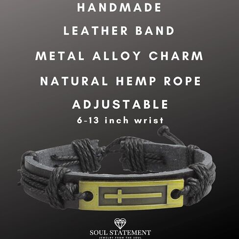 سوار جلدي متقاطع للصبي المراهق أو الرجال، أفكار هدايا مسيحية رائعة للأولاد المراهقين الصغار للتأكيد، المعمودية، حشوة سلة عيد الميلاد in Kuwait