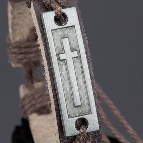 سوار جلدي متقاطع للصبي المراهق أو الرجال، أفكار هدايا مسيحية رائعة للأولاد المراهقين الصغار للتأكيد، المعمودية، حشوة سلة عيد الميلاد in Kuwait