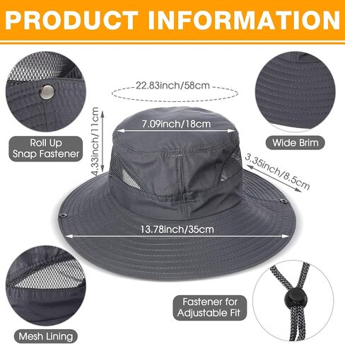 4 Pcs Sun Hat for Men Women Outdoor Bucket Hat Fishing Boonie Safari Hat Foldable Wide Brim Hat Sun Protection for Hiking Camping Gardening, 4 Colors in Kuwait