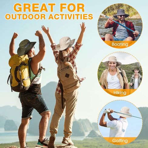 4 Pcs Sun Hat for Men Women Outdoor Bucket Hat Fishing Boonie Safari Hat Foldable Wide Brim Hat Sun Protection for Hiking Camping Gardening, 4 Colors in Kuwait