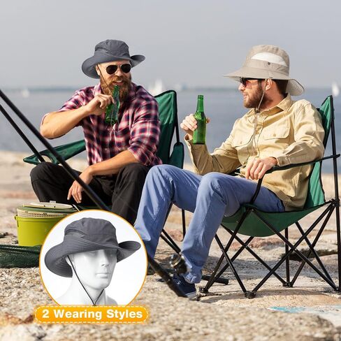 4 Pcs Sun Hat for Men Women Outdoor Bucket Hat Fishing Boonie Safari Hat Foldable Wide Brim Hat Sun Protection for Hiking Camping Gardening, 4 Colors in Kuwait