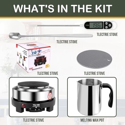 مجموعة صنع الشموع من ماهوماخ، لوازم صنع الشموع مع طبق ساخن - وعاء صهر الشمع لصنع الشموع in Kuwait