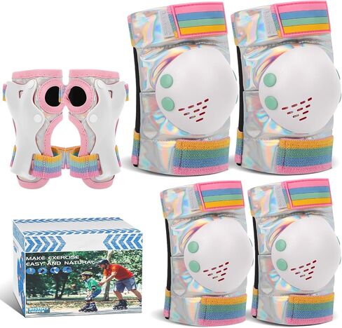 Kids Knee Pads for Girls Boys Toddler 3-8 Years Old Knee and Elbow Pads with Wrist Guards Youth Protective Gear Set for Skateboard Cycling Roller Bike Inline Scooter Skating in Saudi Arabia