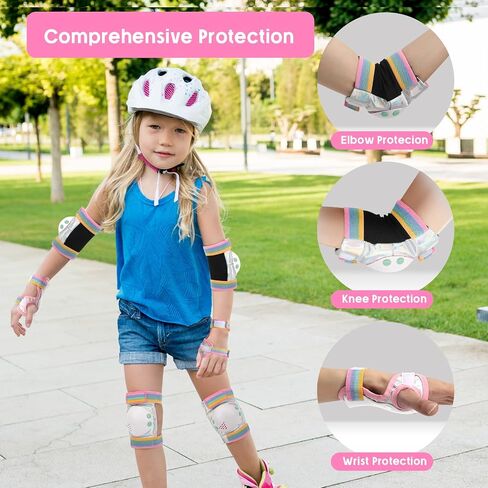 Kids Knee Pads for Girls Boys Toddler 3-8 Years Old Knee and Elbow Pads with Wrist Guards Youth Protective Gear Set for Skateboard Cycling Roller Bike Inline Scooter Skating in Saudi Arabia