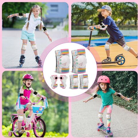 Kids Knee Pads for Girls Boys Toddler 3-8 Years Old Knee and Elbow Pads with Wrist Guards Youth Protective Gear Set for Skateboard Cycling Roller Bike Inline Scooter Skating in Saudi Arabia