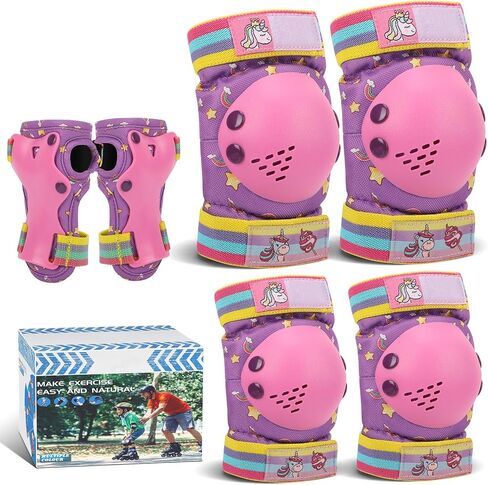 Kids Knee Pads for Girls Boys Toddler 3-8 Years Old Knee and Elbow Pads with Wrist Guards Youth Protective Gear Set for Skateboard Cycling Roller Bike Inline Scooter Skating in Saudi Arabia