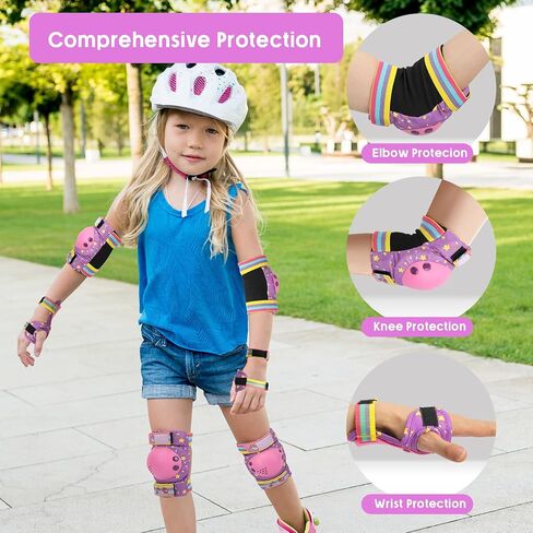 Kids Knee Pads for Girls Boys Toddler 3-8 Years Old Knee and Elbow Pads with Wrist Guards Youth Protective Gear Set for Skateboard Cycling Roller Bike Inline Scooter Skating in Saudi Arabia