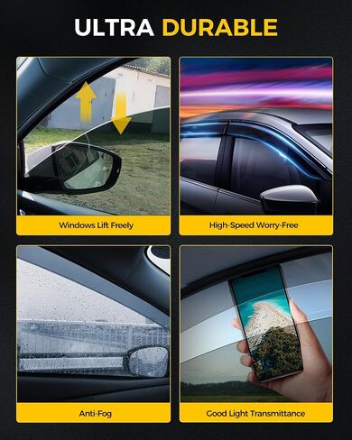 KYX Rain Guards for Car Windows, Outside Mount Window Visors Rain Guards Fit for Chevrolet Equinox 2018-2023, Extra Durable Window Deflectors, Vent Visors, 4 Pieces 94634 in Saudi Arabia