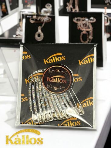 12-Piece Golden Safety Pins with Multi Faux Crystal - Diamonds Designer Safety pin Saree pin - Saftey Pins for Clothing and Crafts. (Golden-Multi) in Saudi Arabia
