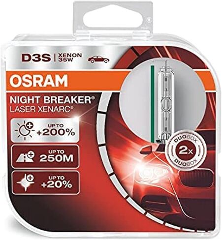 OSRAM XENARC Night Breaker Laser D3S، سطوع أكثر بنسبة 200%، مصابيح زينون HID، مصابيح تفريغ، 66340XNL-HCB (مزدوج) in Saudi Arabia