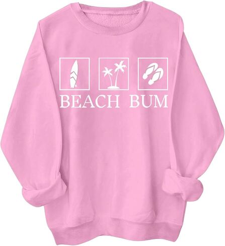 SOLY HUX Women's Letter Graphic Sweatshirt Crew Neck Long Sleeve Drop Shoulder Pullover Tops in Saudi Arabia
