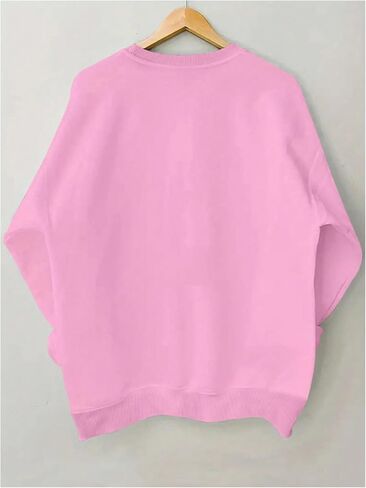 SOLY HUX Women's Letter Graphic Sweatshirt Crew Neck Long Sleeve Drop Shoulder Pullover Tops in Saudi Arabia