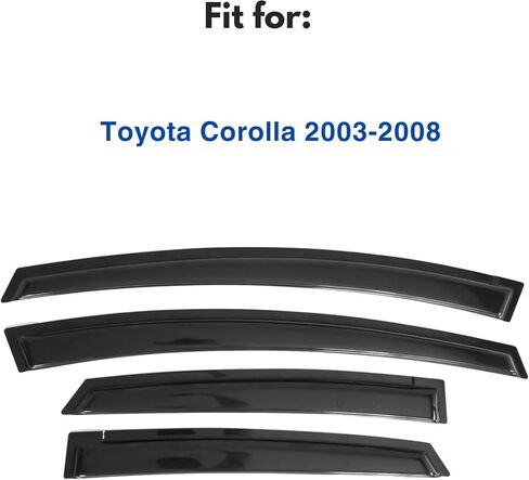 حاجب نافذة متوافق مع Toyota Corolla 2003-2008، شريط حماية من المطر متين للغاية، عاكس نافذة تهوية جانبية للشمس والرياح، 2003 2004 2005 2006 2007 2008 in Kuwait