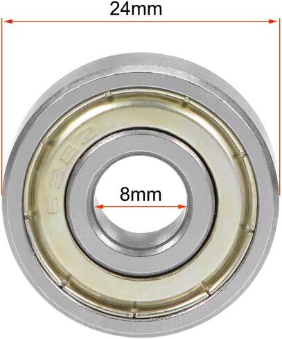 uxcell 628ZZ Deep Groove Ball Bearing 8x24x8mm Double Shielded Chrome Steel Bearings 2-Pack in Saudi Arabia