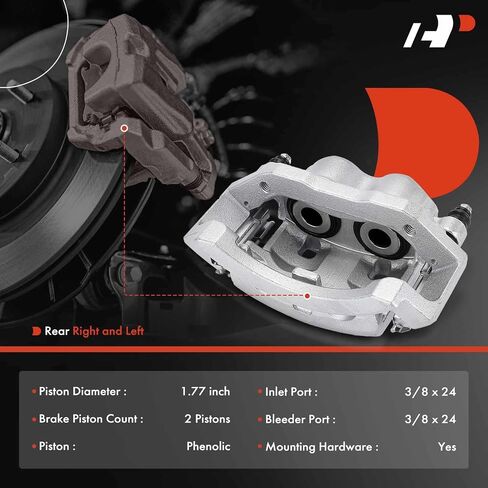 A-Premium Disc Brake Caliper Assembly with Bracket Compatible with Select Dodge Models - Ram 2500 2001-2002 - Rear Left Driver Side in Saudi Arabia