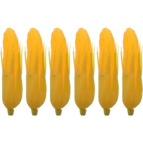 SEWACC 6pcs Artificial Corn Lifelike Corn Fake Vegetable Decorations Simulation Corn Model Realistic Corn Stalks Corn Cob Kitchen Photo Props Green