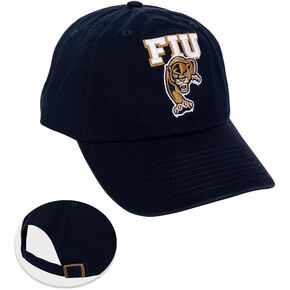 Desert Cactus Florida International University Baseball Hat Panthers FIU Brimmed Embroirderd Hats Cap Adjustable Cloth Strap Adult (Style A) Blue