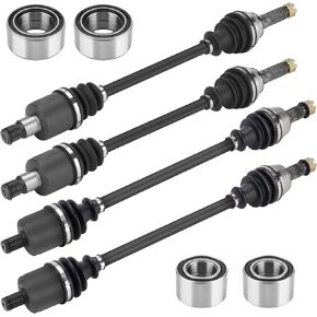 Front Rear Left and Right CV Axle shaft & Wheel Bearing Set for Polaris Ranger RZR S 800/4 800 2009-2014, Replace for 1332885 1332637 1332883 - Full Set