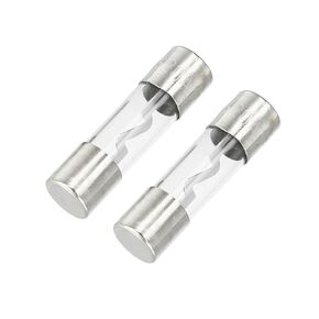 2 قطعة 10x38 مللي متر 0.39x1.50 بوصة 80A Universal AGU Glass Fuse - أنبوب فيوز السيارة حماية الطاقة أنبوب زجاجي - معدن فضي اللون