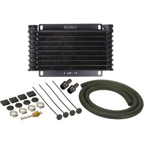 Derale 13612 Series 9000 Plate and Fin Transmission Oil Cooler , Black