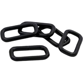 Ailisi Metal Black Rectangle Buckle 1" X 0.4" Inside Dimensions Loop Ring Belt and Strap Keeper Pack of 15