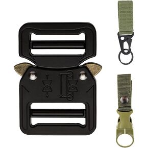 Metal Buckle Dual Adjustable No-Sew Tactical Heavy Duty Belt Buckle 1.5 inch (38mm) Quick Release Buckle Replacement