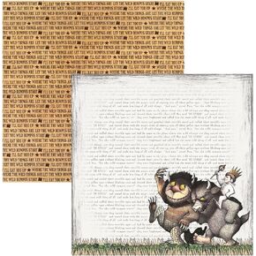 Paper House Productions P-2076E 12" Double Sided Scrapbook Papers, Where the Wild Things Are Let the Wild Rumpus Start (15-Pack)