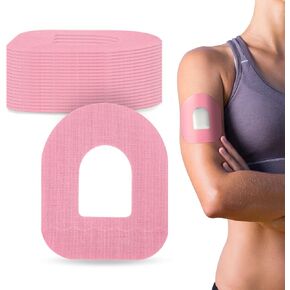 20 Pack Adhesive Patches for omnipod 5 - Waterproof Sensor Covers, Easy to Use Pre-Cut Pink Overpatches Long 10-14 Days Protection by YOUSHARES (Pink)