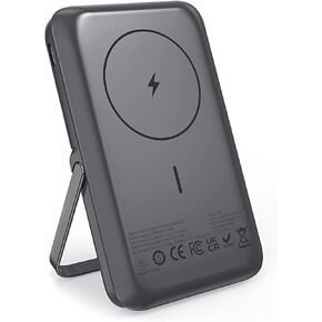 MGG Magnetic Battery Pack PD 20W for MagSafe 5000mAh Wireless Portable Charger with Foldable Stand - Mag-Safe Power Bank Fast Charging with USB C Cable for iPhone 15/14/13/12 Series