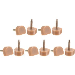 HARFINGTON 5 Pairs TPU High Heel Tips Shoes Replacement Tap Caps for Women High Heel Shoes 2.4mm Pin, 7x7mm U-Shape Heel Repair Caps, Beige
