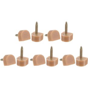 HARFINGTON 5 Pairs TPU High Heel Tips Shoes Replacement Tap Caps for Women High Heel Shoes 2.4mm Pin, 7x7mm U-Shape Heel Repair Caps, Beige